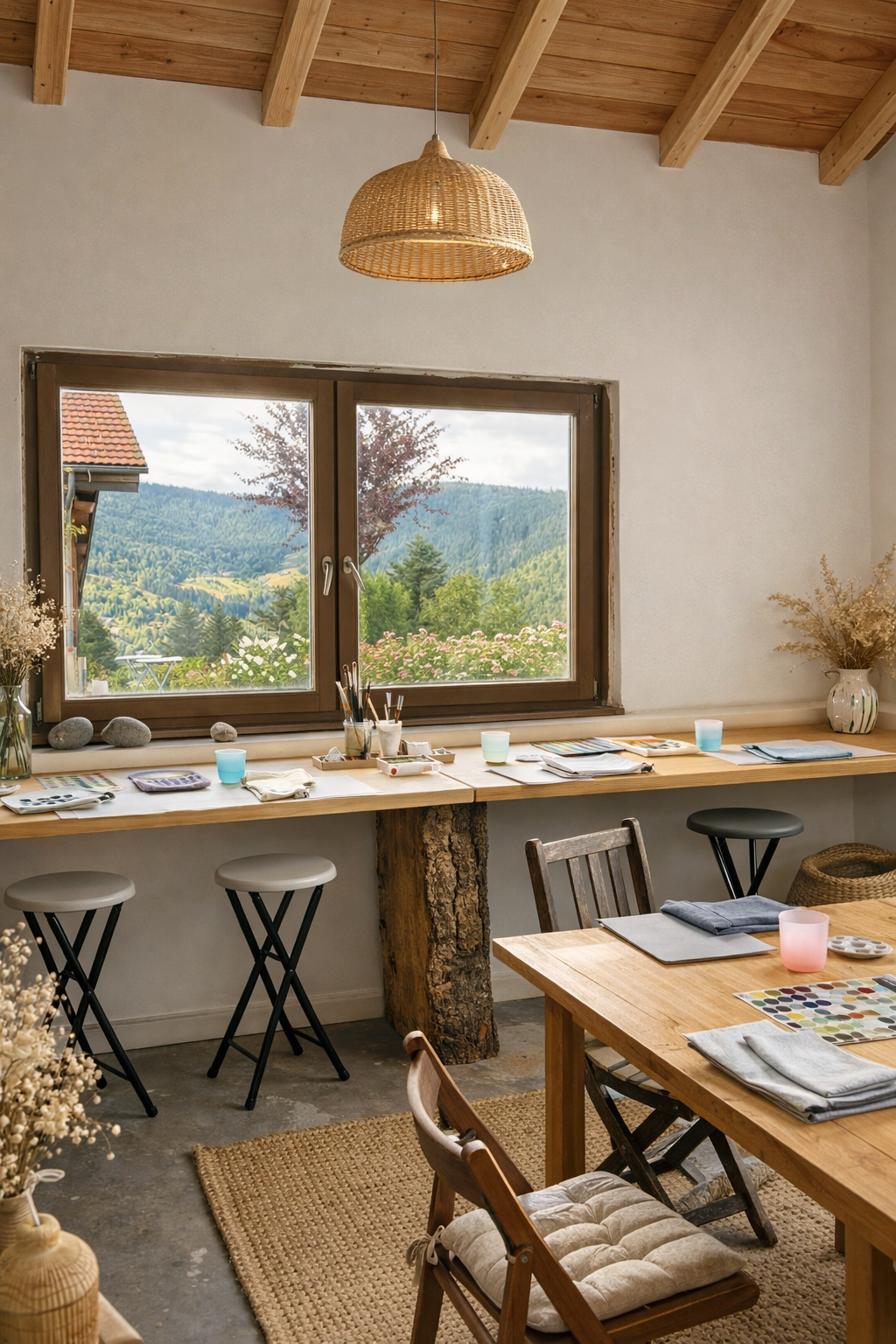 Espace de vie – salon et coin feu