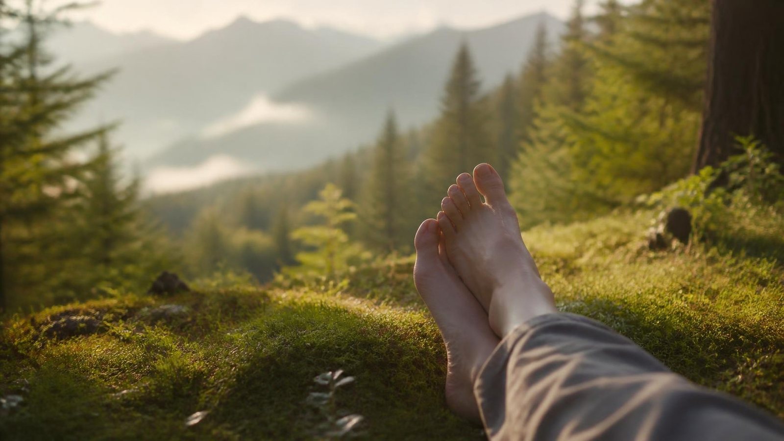Pieds nus posés sur la mousse en forêt de montagne : retrouver ses sensations après une neuropathie périphérique due à la chimiothérapie